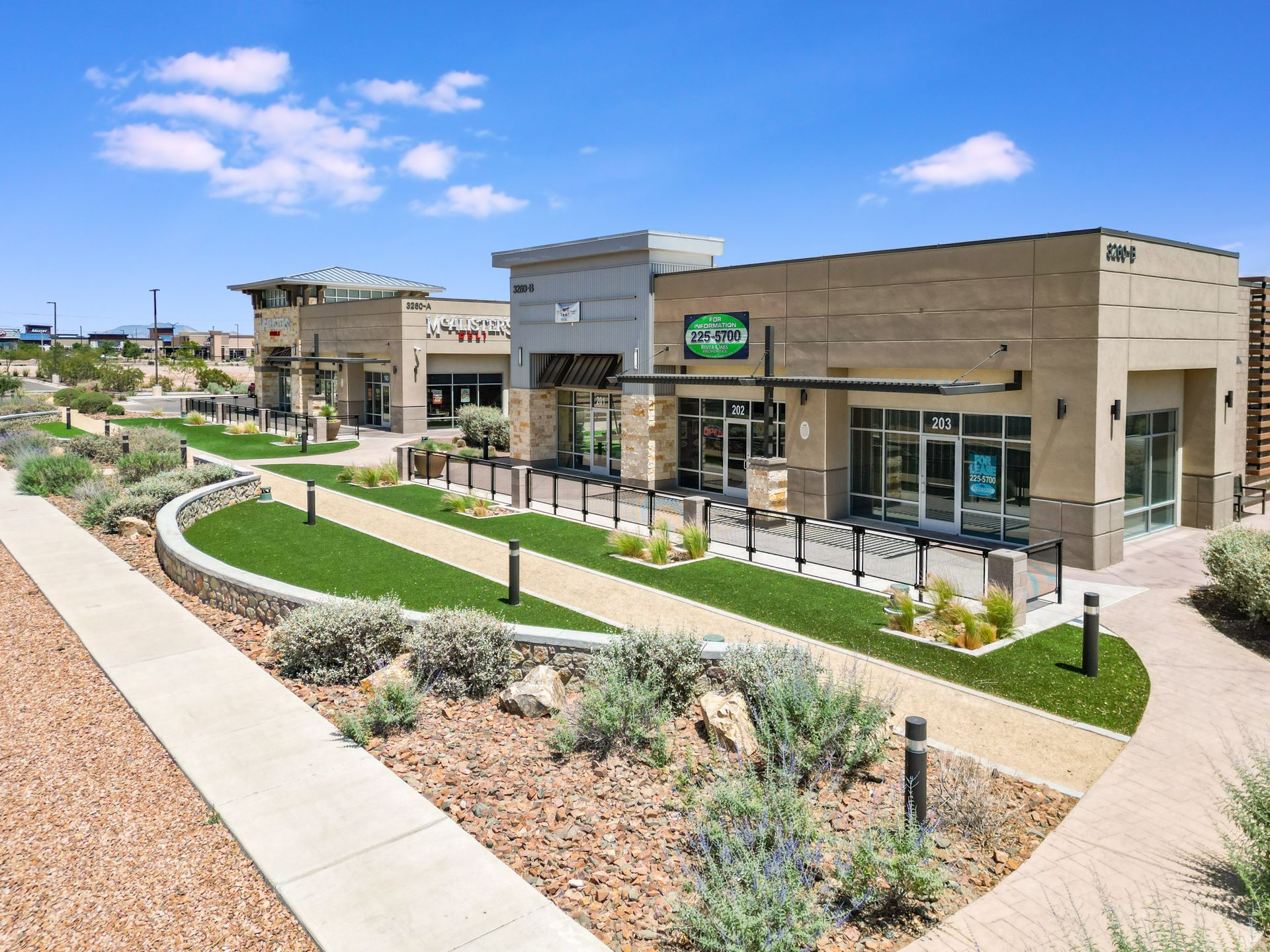 Retail frontage along busy El Paso corridor with strong visibility