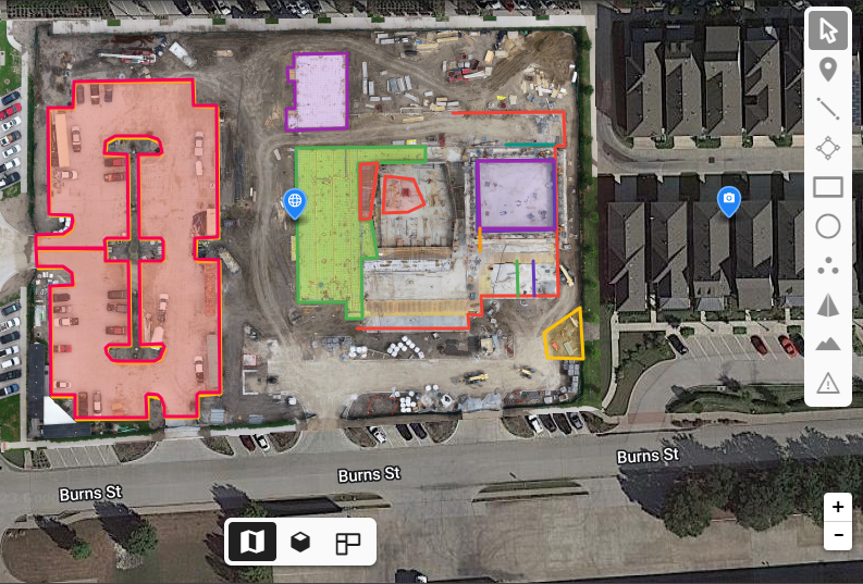 Construction Site Mapping: An image depicting the process of mapping a construction site.  This visual aids in planning, tracking progress, and managing activities within the construction site.