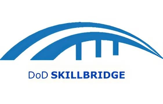 A blue and white logo for DOD Skillbridge