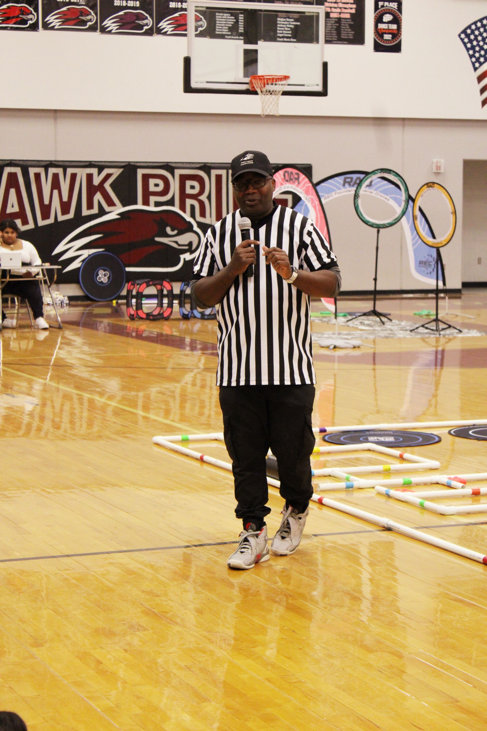 Aerial Drone Competition at Horizon Middle School, Horizon City, Texas. Middle schoolers showcase drone piloting skills in the gym. Dynamic event captured by From Above Droneworks.