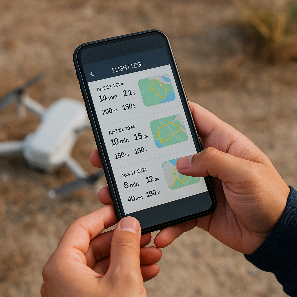 Instructor showing how to read airspace charts and submit LAANC approvals during drone pilot training in El Paso