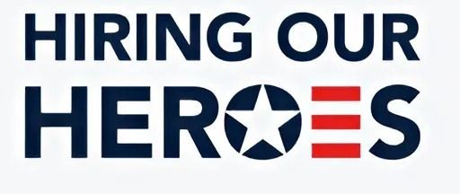 A logo of Hiring Our Heroes with a star in the middle.