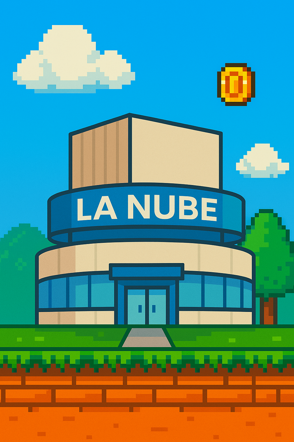 Pixel art of students exploring STEM at La Nube Science Discovery Center