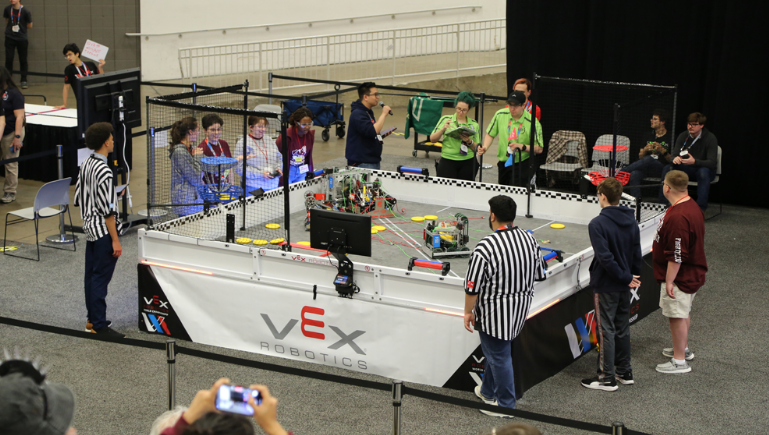 Robotics competition showcasing STEM Education innovation and learning.