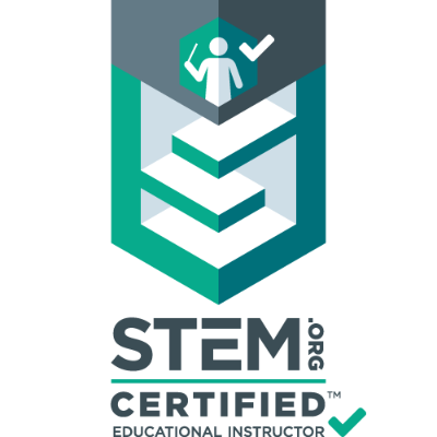 A logo for stem certified educational instructors.