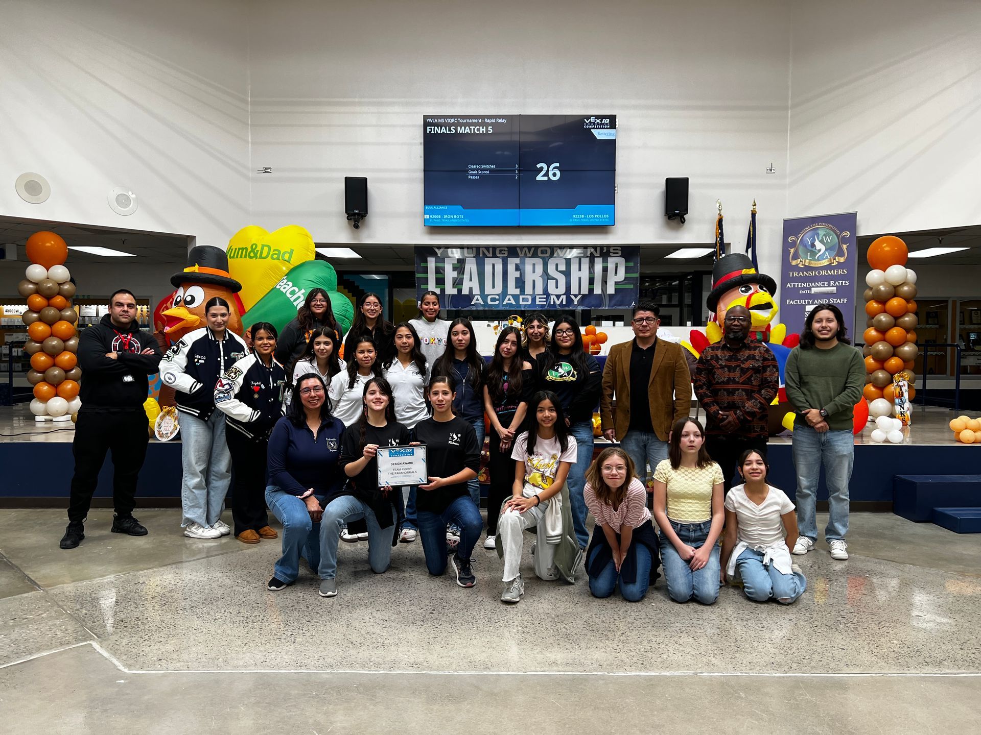 Middle school girls at Young Women’s Leadership Academy robotics challenge.