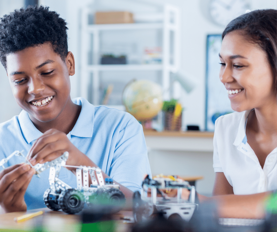 students building a robot