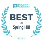It is a badge that says `` best of spring hill ''.