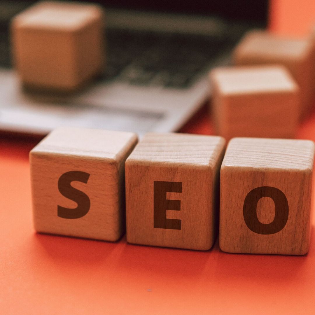 Wooden blocks with the word seo written on them