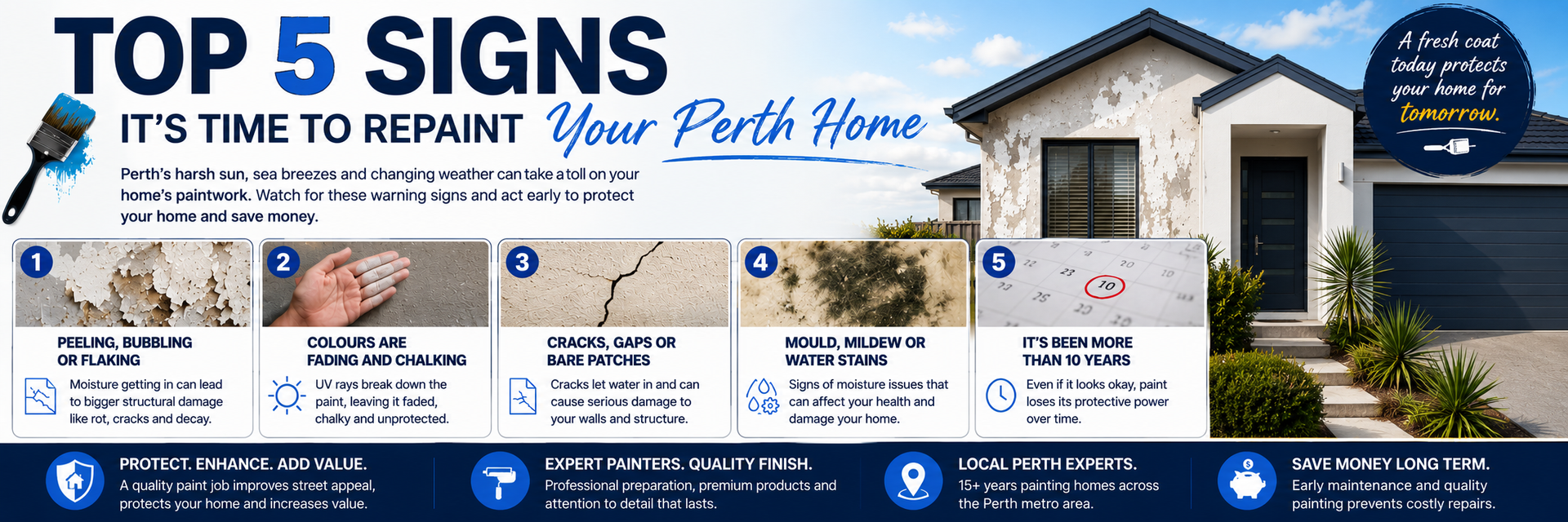 Top 5 Signs It's Time to Repaint Your Perth Home
