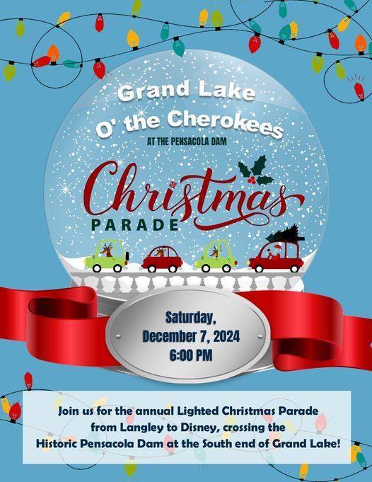 flyer for a christmas parade across Pensacola Dam