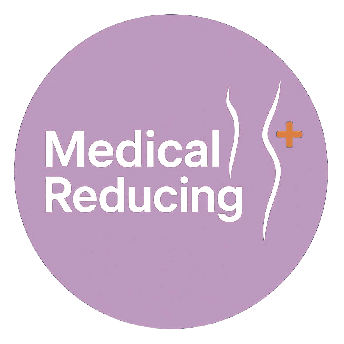 Purple circle with "Medical Reducing" text and body contour icon with an orange plus sign.