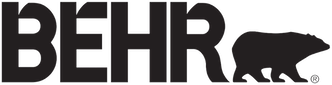 BEHR paint logo with black letters and a black bear silhouette.