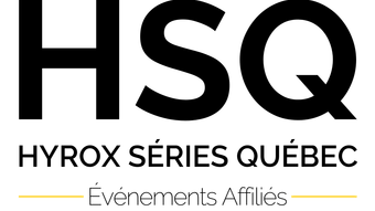 Le logo de la série hsq hyrox québec est noir et jaune.