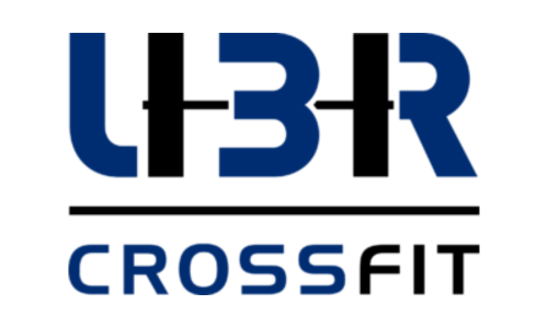 Un logo crossfit bleu et noir sur fond blanc