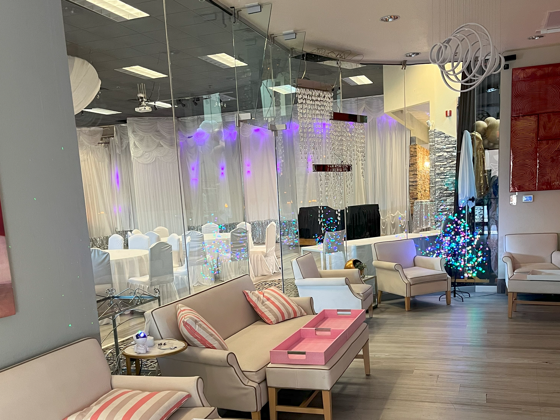 A living room filled with furniture and a couch.