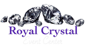 The logo for royal crystal event center shows a bunch of diamonds