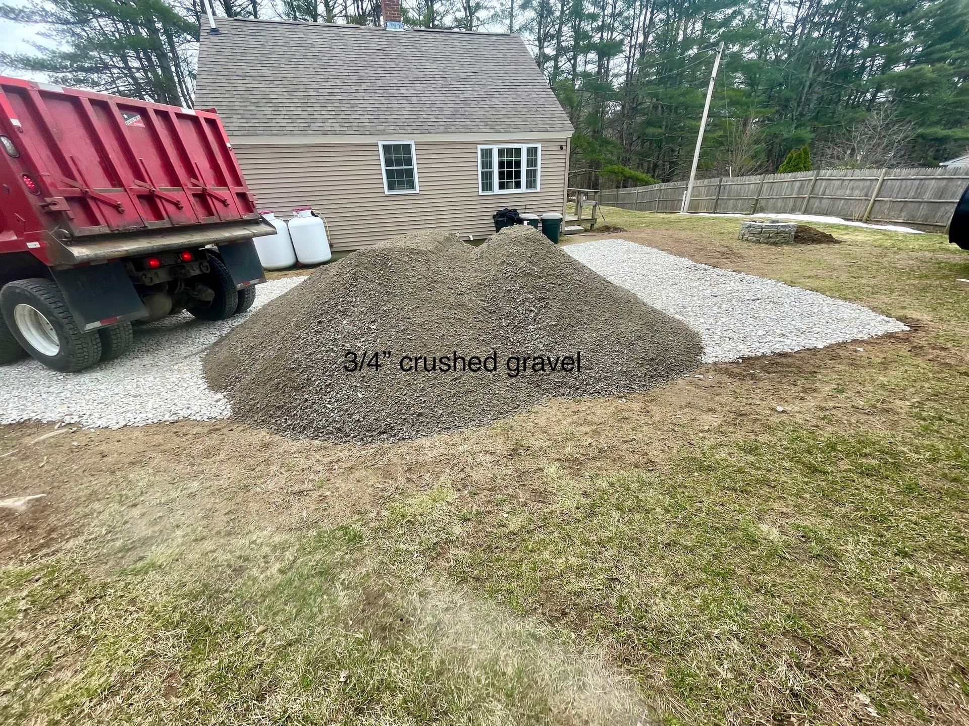 Dumping soil onto the ground