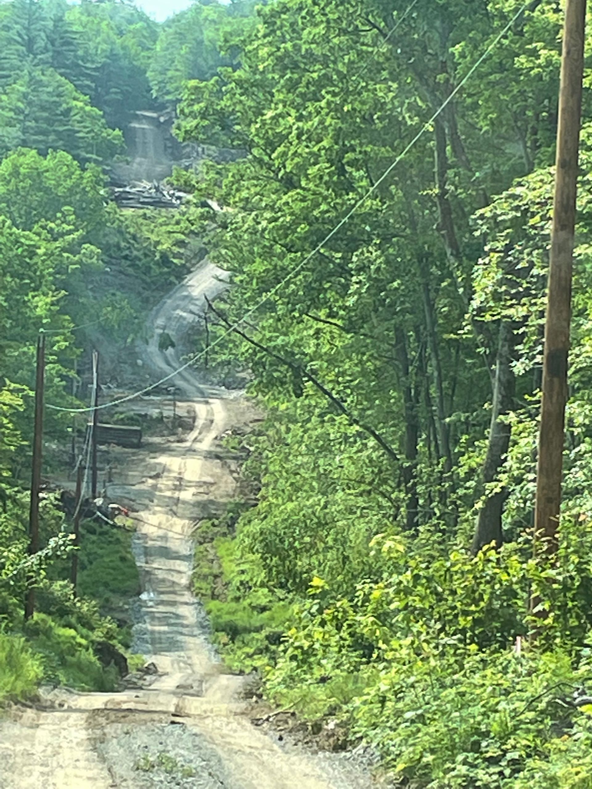 Unloading asphalt