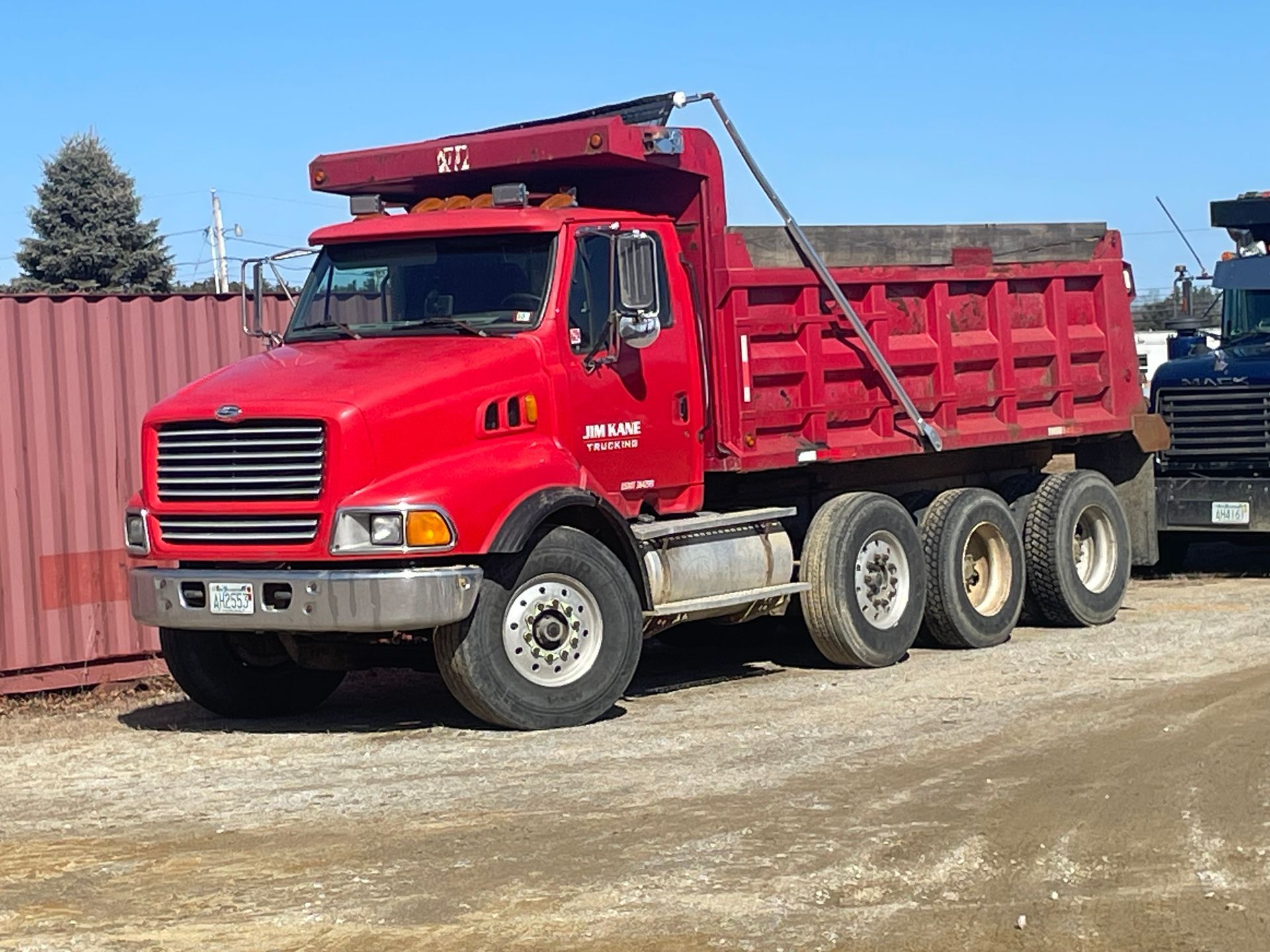 Orange dump truck