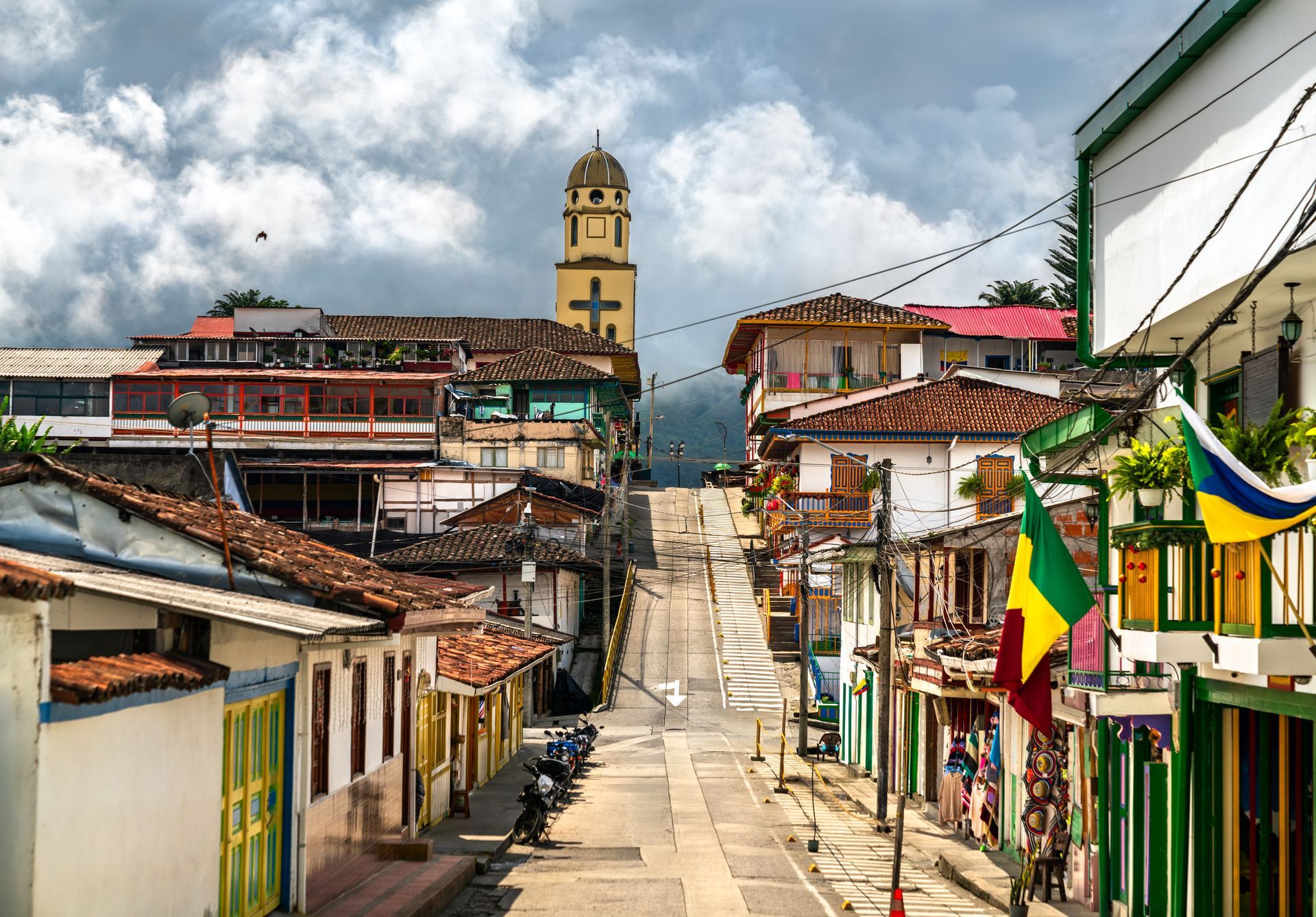 Traditional street of Salento with colonial architecture