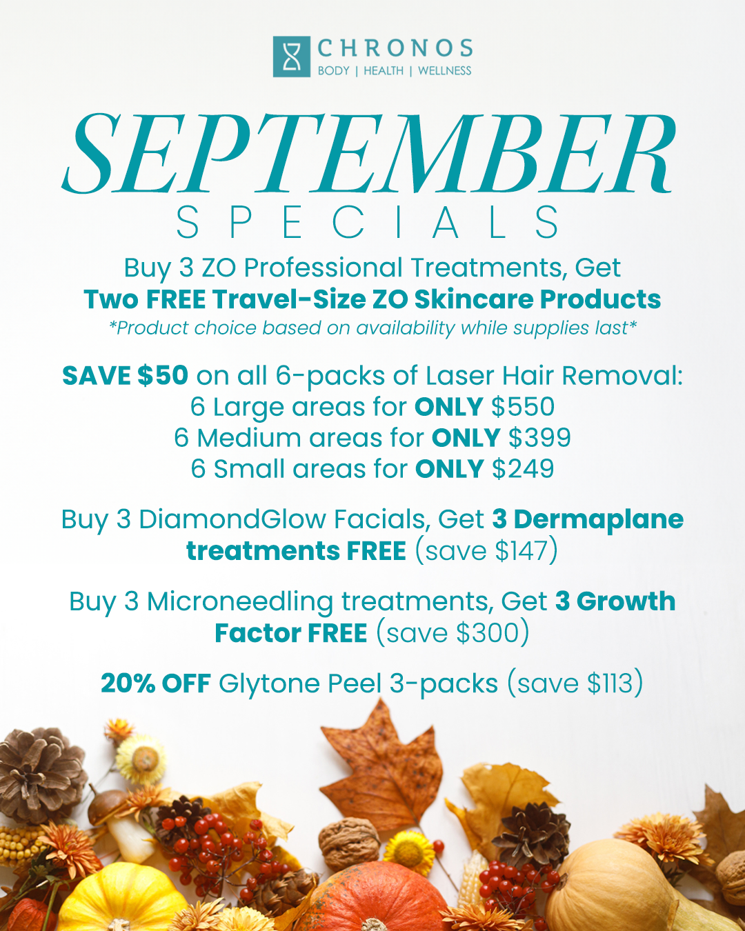 Med Spa monthly specials at Chronos BHW | Metairie, LA