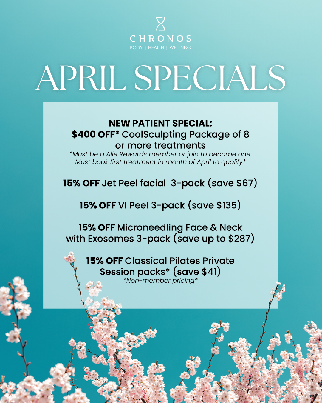 April med spa specials in Metairie, LA | Chronos BHW
