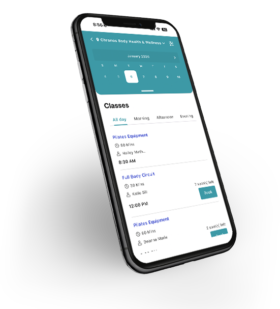 Chronos Fitness center app | Schedule fitness classes online at Chronos Fitness center | 24-hour gym