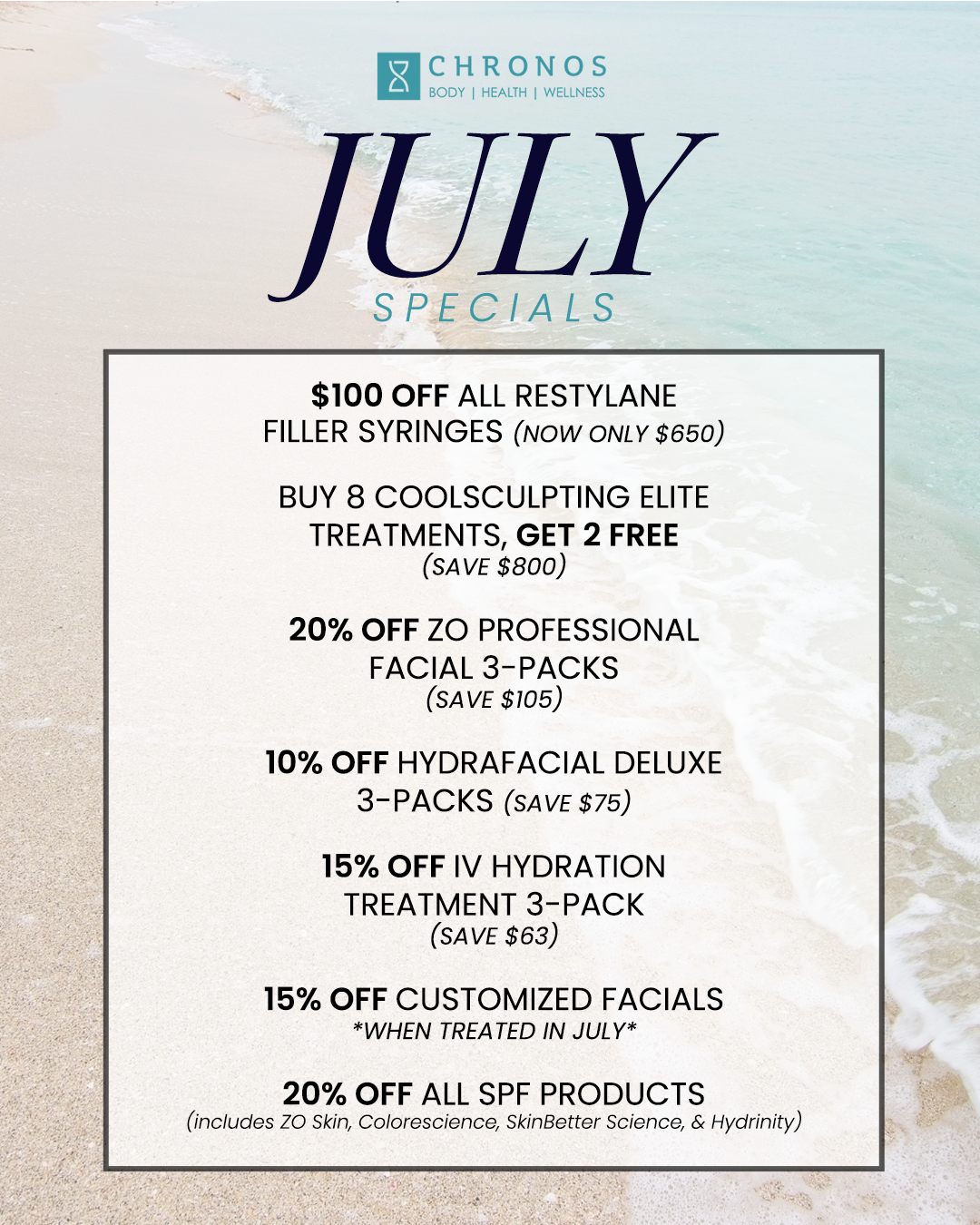 July med spa specials at Chronos | Metairie