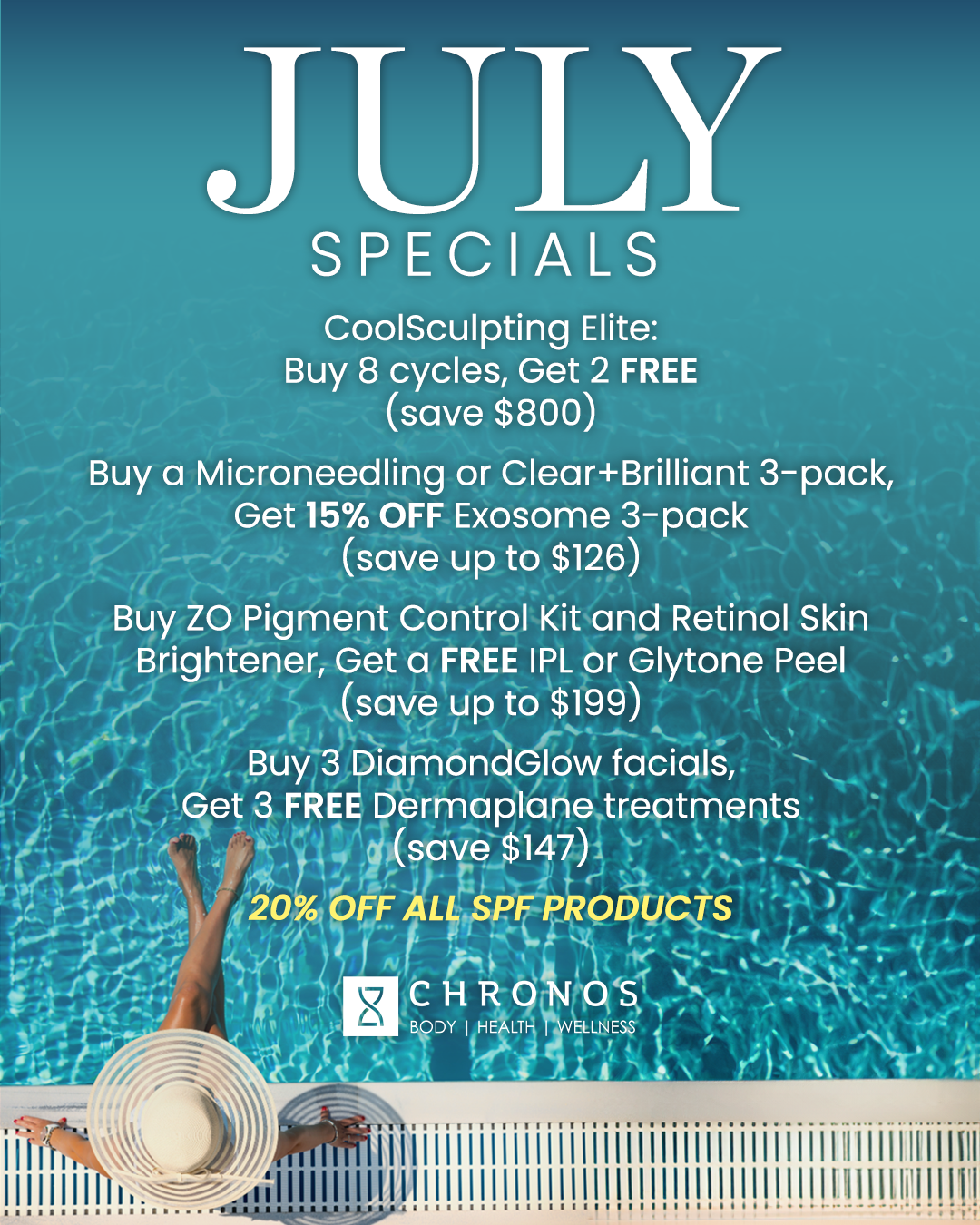 July Med Spa specials at Chronos BHW in Metairie, LA | Monthly Specials on med spa treatments