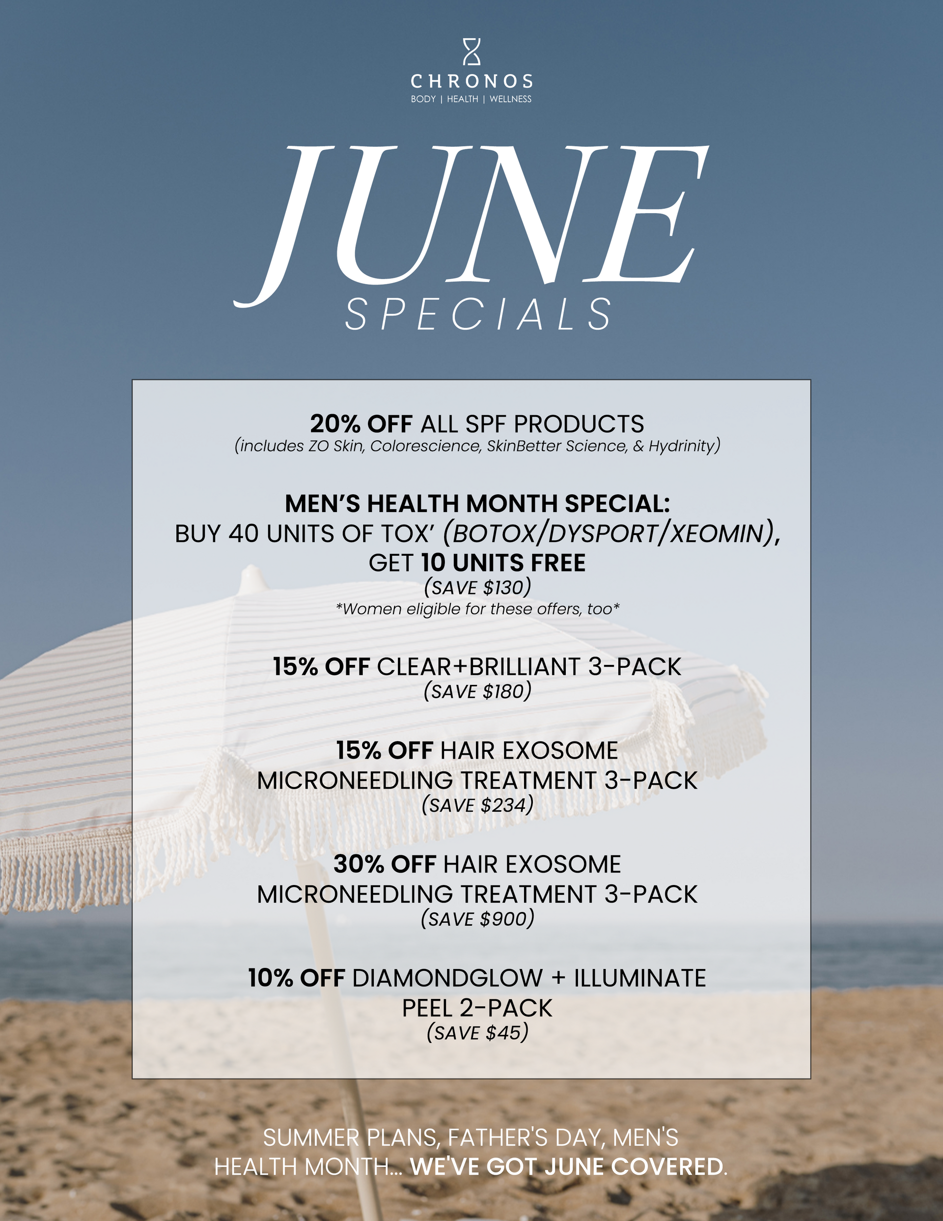 June med spa specials - Chronos BHW