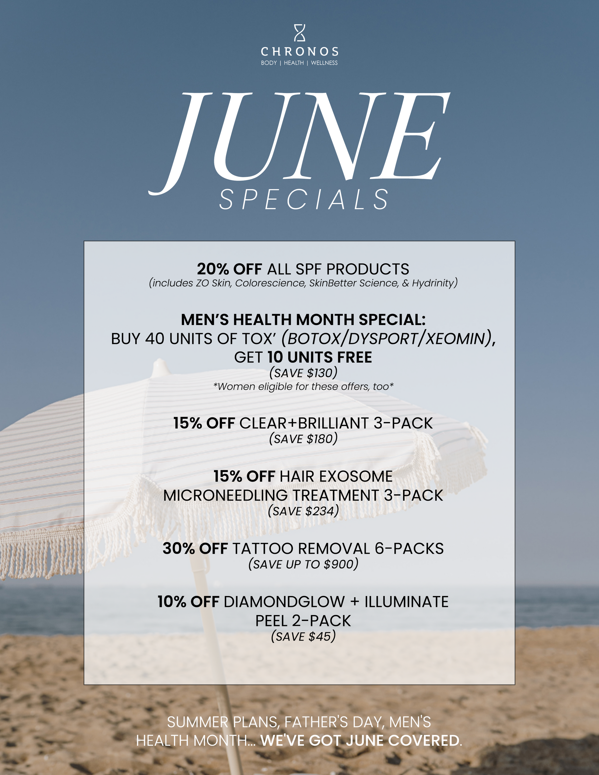 June med spa specials - Chronos BHW