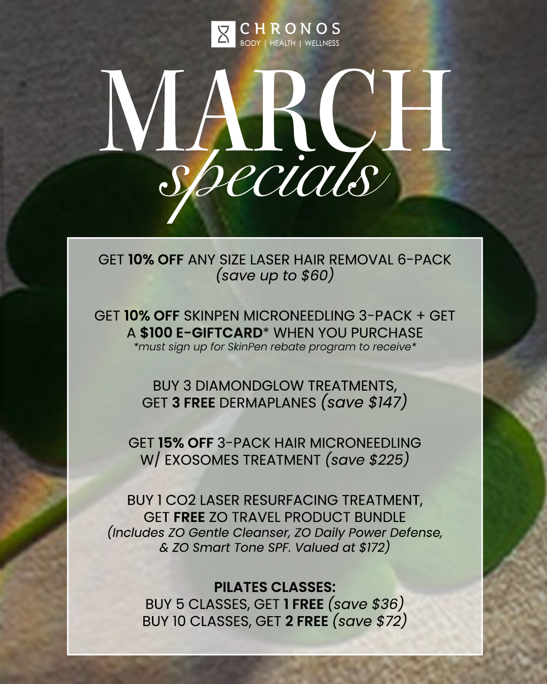 MARCH med spa specials in Metairie | Chronos BHW