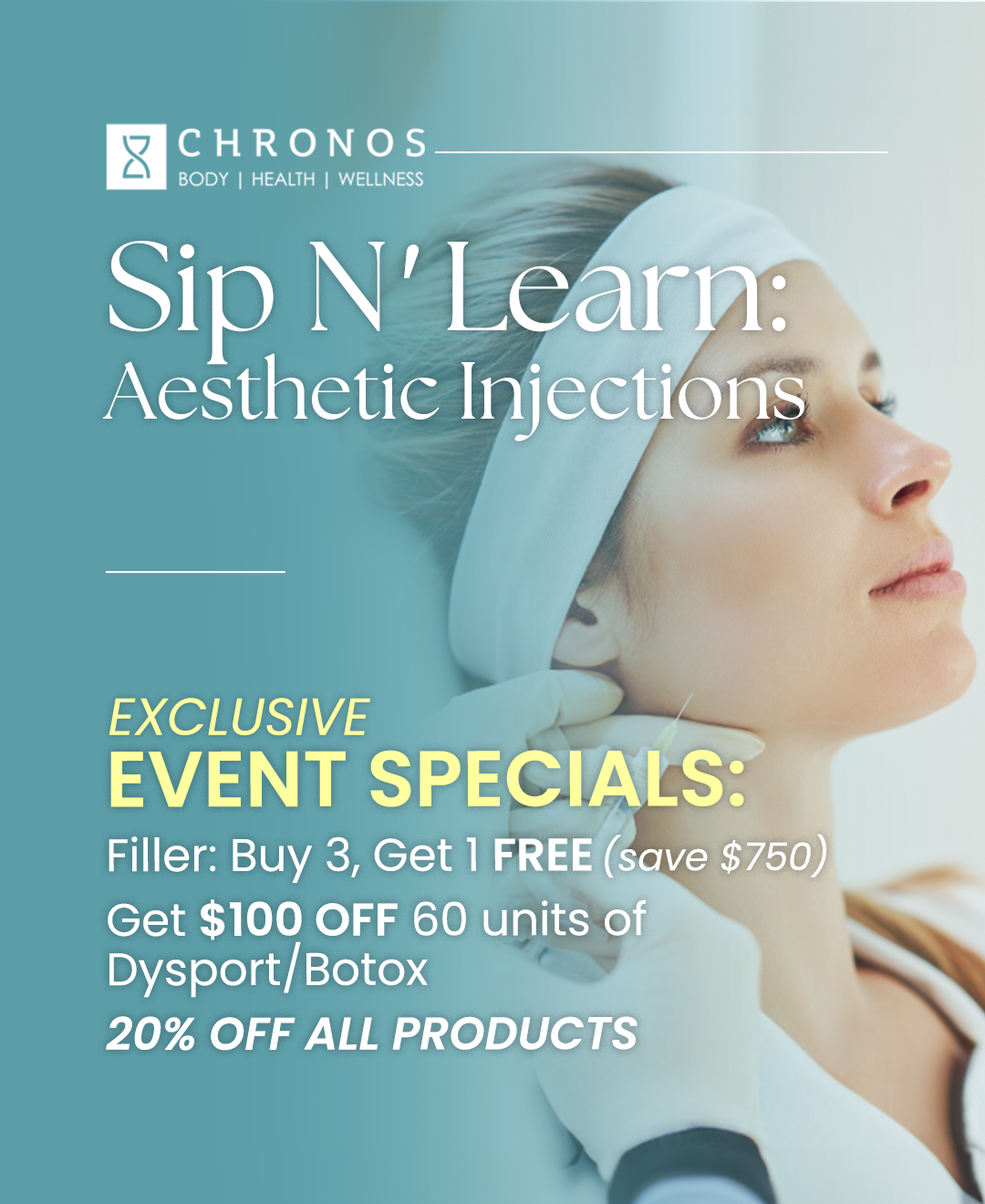Chronos Aesthetic Injections event in Metairie and New Orleans area | Metairie Event for Injectables
