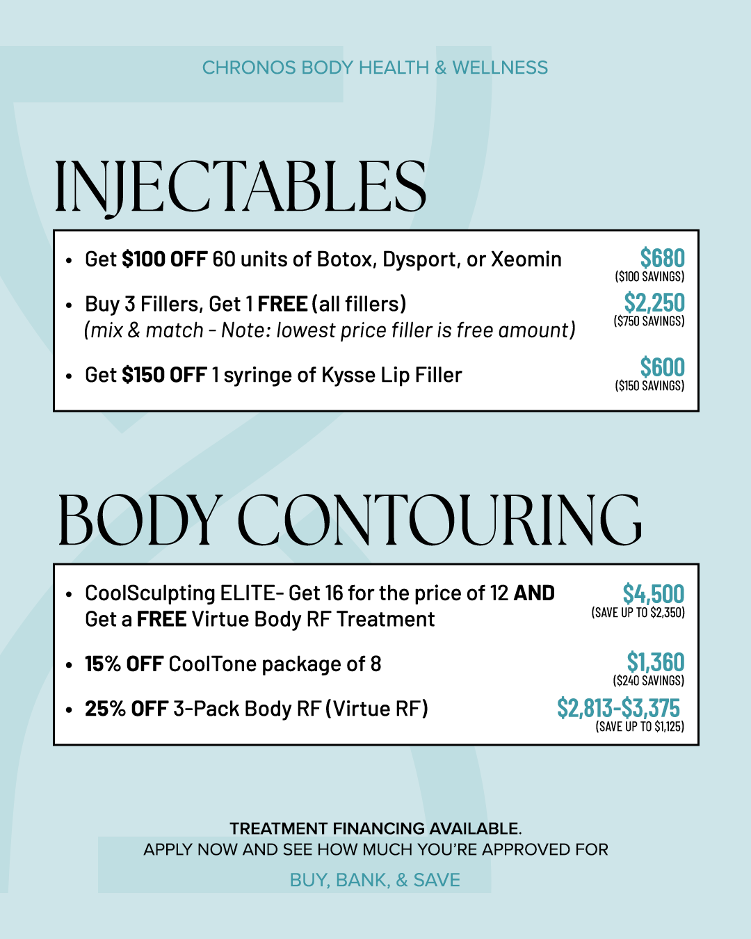 Filler and botox specials in Metairie | Aesthetic Spring Showcase | Chronos BHW