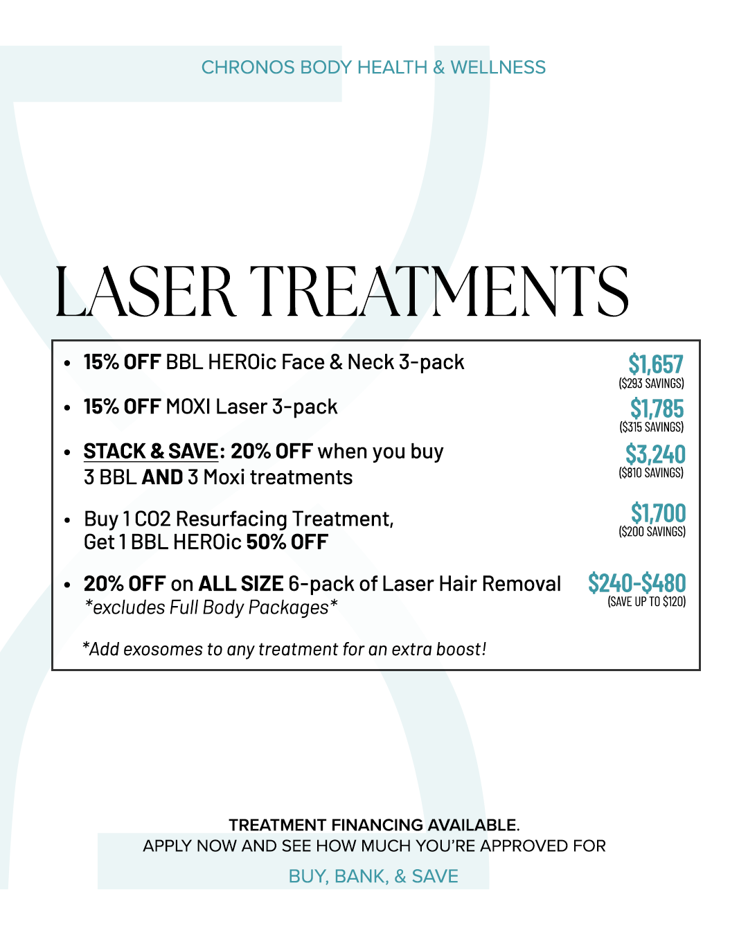 Laser facial specials in Metairie | Laser skin treatments | Chronos BHW