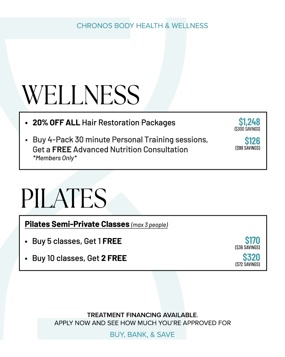 Wellness and fitness special pricing | Chronos Event in Metairie