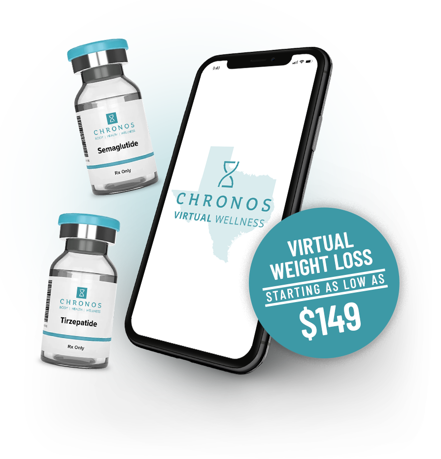 Chronos virtual GLP-1 weight loss program available in Texas with online Semaglutide and Tirzepatide prescriptions in Texas