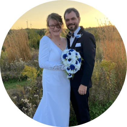 Miranda and Matthew, 5-star review for Weddings by David