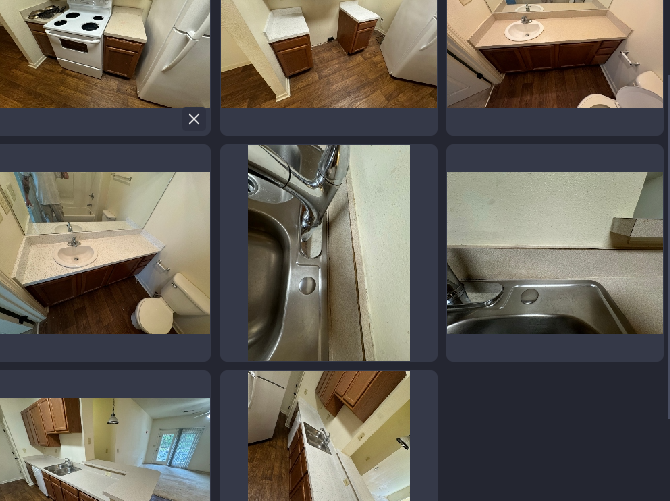 A collage of pictures of a kitchen and bathroom
