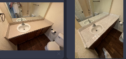 A bathroom with a sink , toilet , and mirror.