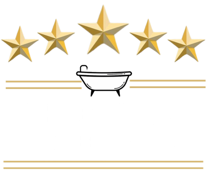A row of five yellow stars on a white background.