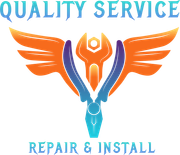 A logo for a company called quality service repair and installation