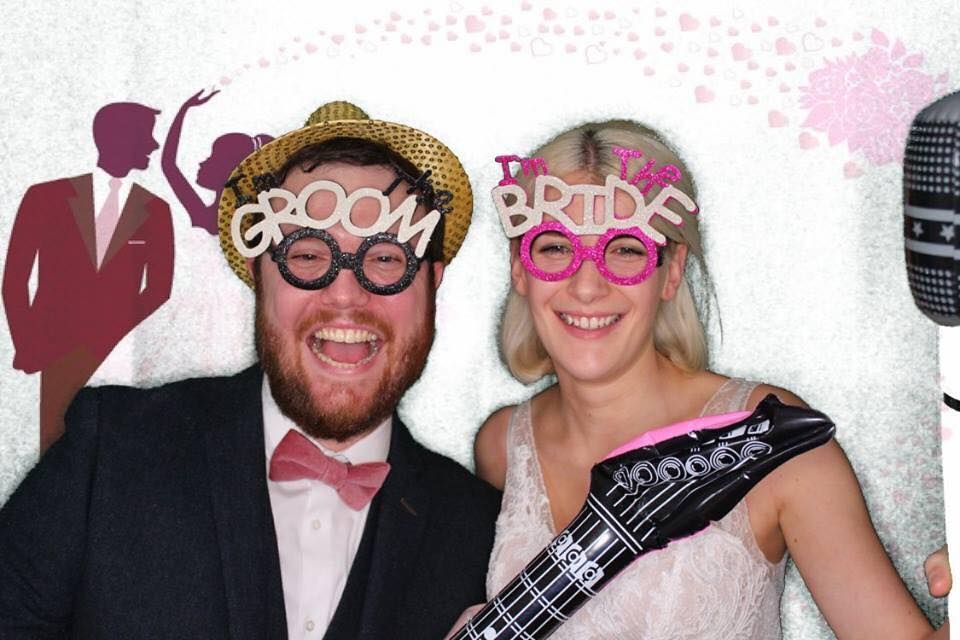 Photo of a couple after just getting married in the Photo Booth