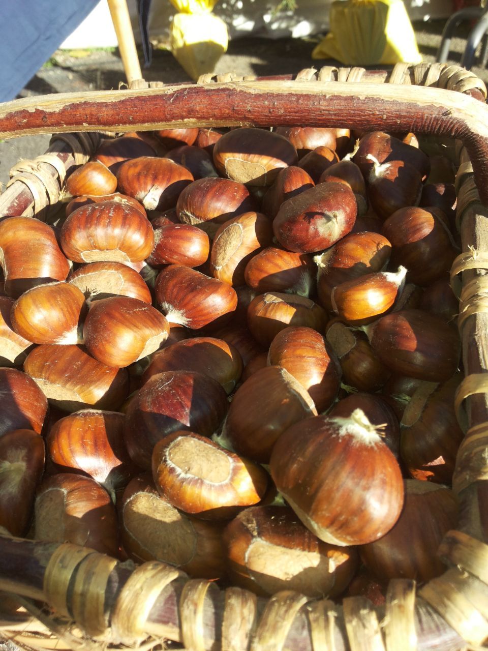 Castagne in cesto di vimini