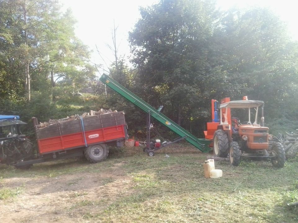 preparazione di tronchi da ardere