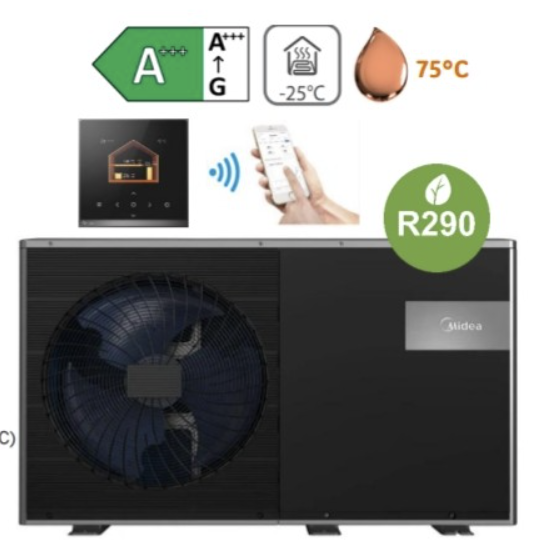 Midea monoblokiniai oras-vanduo šilumos siurbliai ARCTIC R290