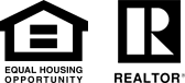 A black and white logo for equal housing opportunity and a realtor.