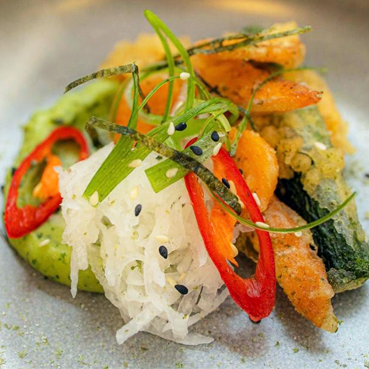 Asian fusion vegetable tempura