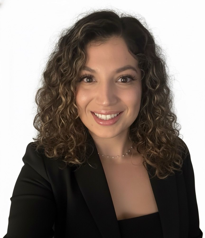 Two people shaking hands, a beige jacket on the left and a black sleeve on the right, white background.